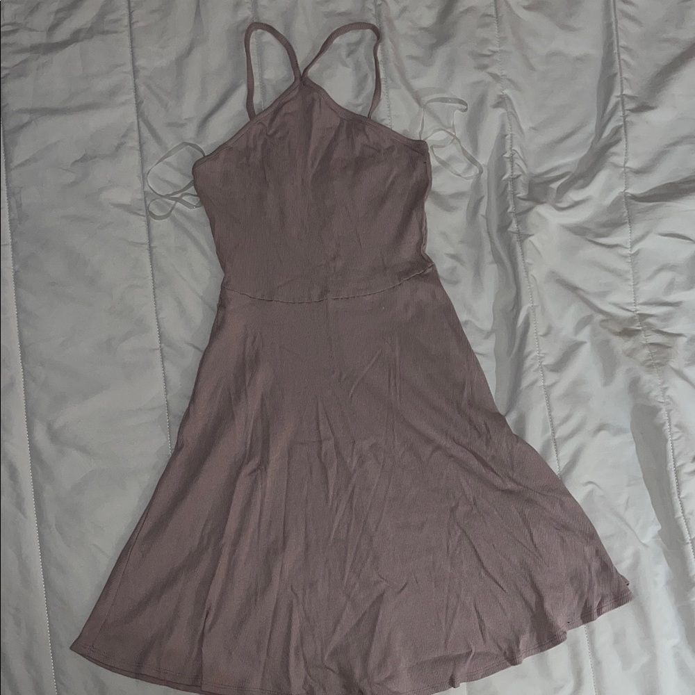 Elegant Mauve Spaghetti Strap Dress